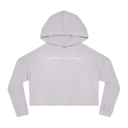 Cropped Hoodie — Minimal White Women’s Hooded Sweatshirt