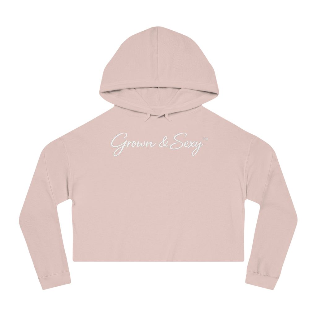 Cropped Hoodie — Minimal White Women’s Hooded Sweatshirt