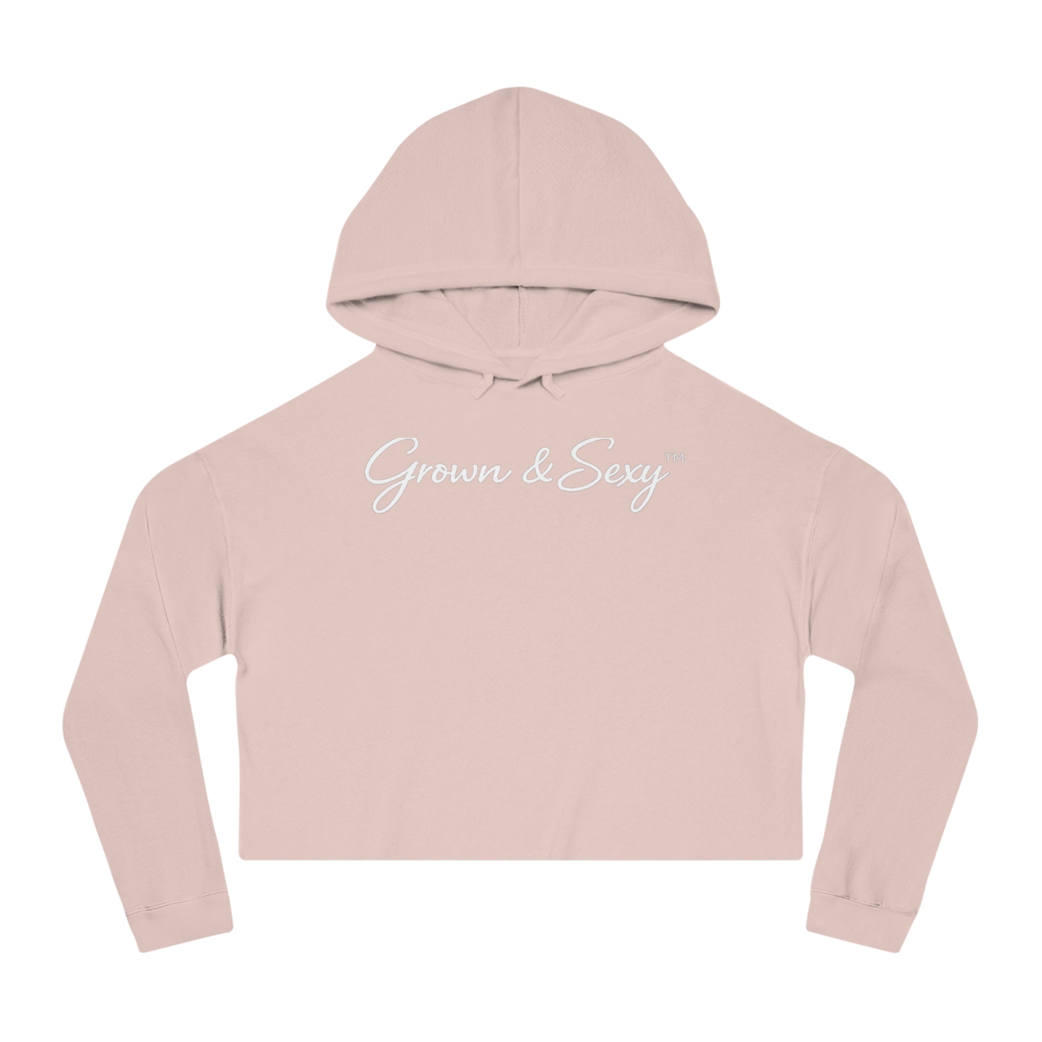 Cropped Hoodie — Minimal White Women’s Hooded Sweatshirt