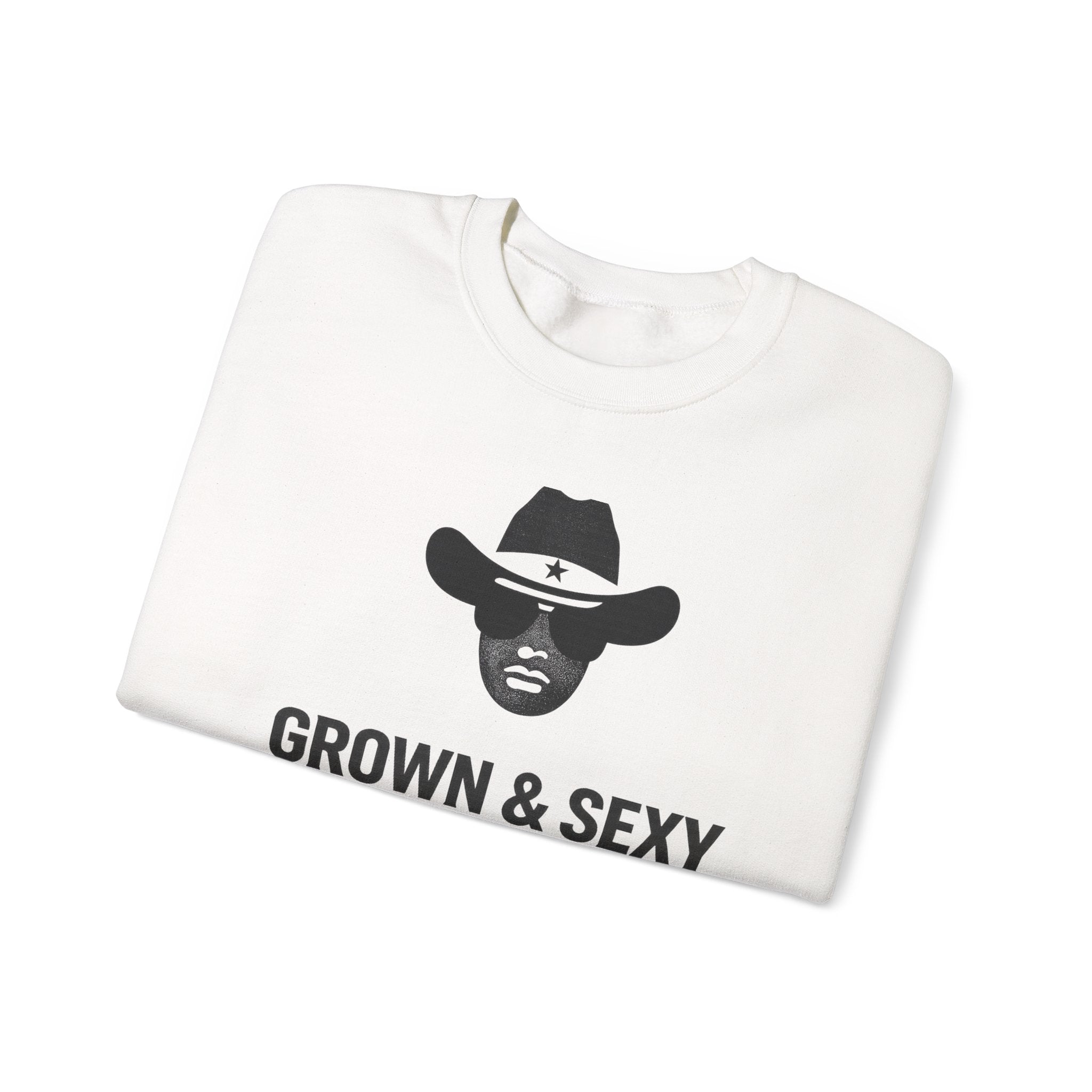 Sweatshirt — "Grown & Sexy Just Got Kooler" Cowboy Graphic Crewneck