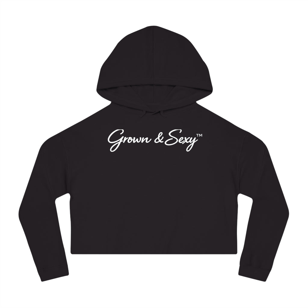 Cropped Hoodie — Minimal White Women’s Hooded Sweatshirt