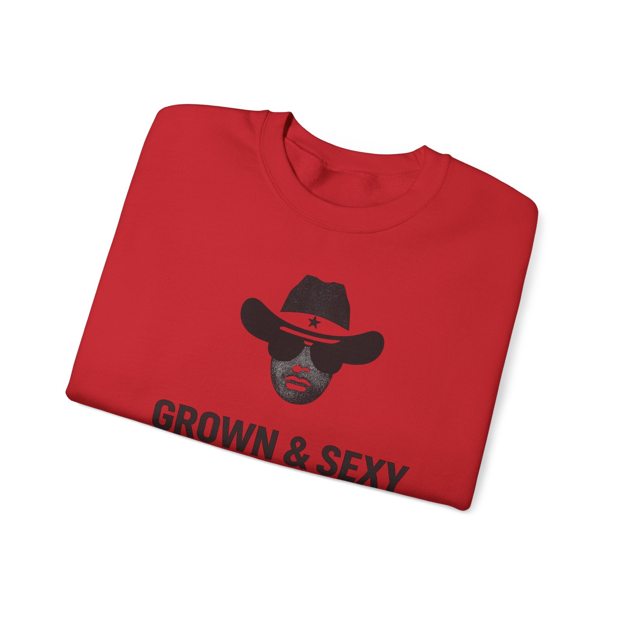 Sweatshirt — "Grown & Sexy Just Got Kooler" Cowboy Graphic Crewneck